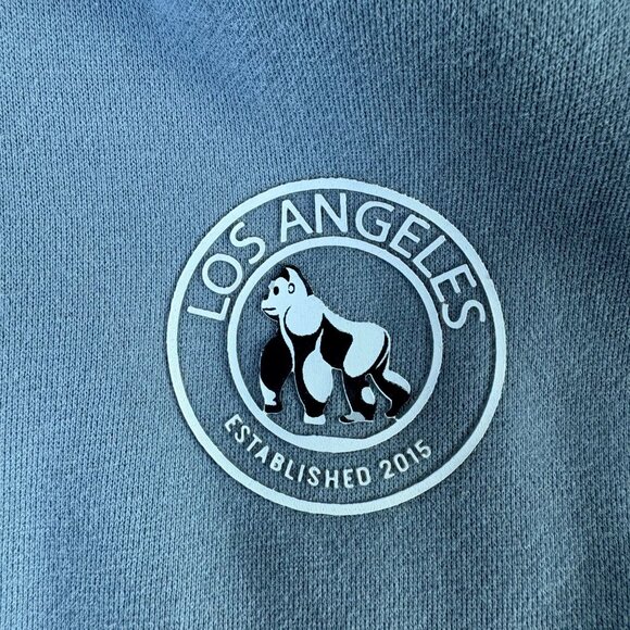 Rawgear Zip Up Fleece Hoodie Jacket Mens L Gray Ape Logo Long Sleeve - Picture 8 of 11